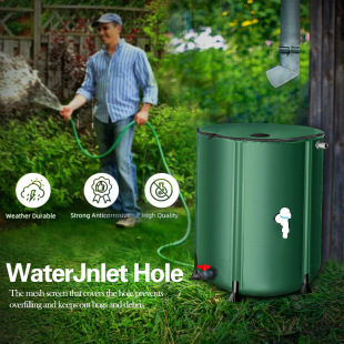 Rainwater Collector Household Foldable Water Storage Bucket Outdoor Large Storage Bucket with Bucket with Lid Multifunctional