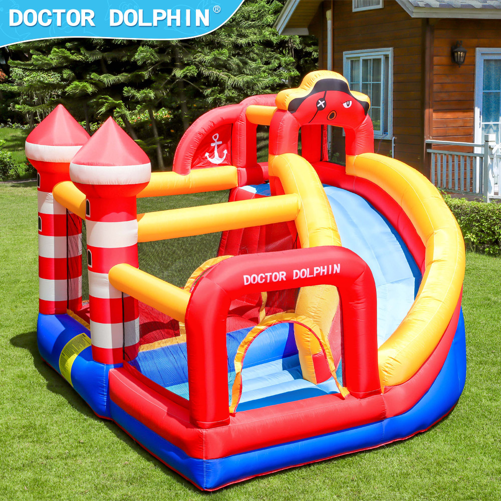 Castillo inflable infantil Doctor Dolphin, estilo pirata y pulpo, trampolín inflable para uso doméstico, tobogán, castillo inflable para niños
