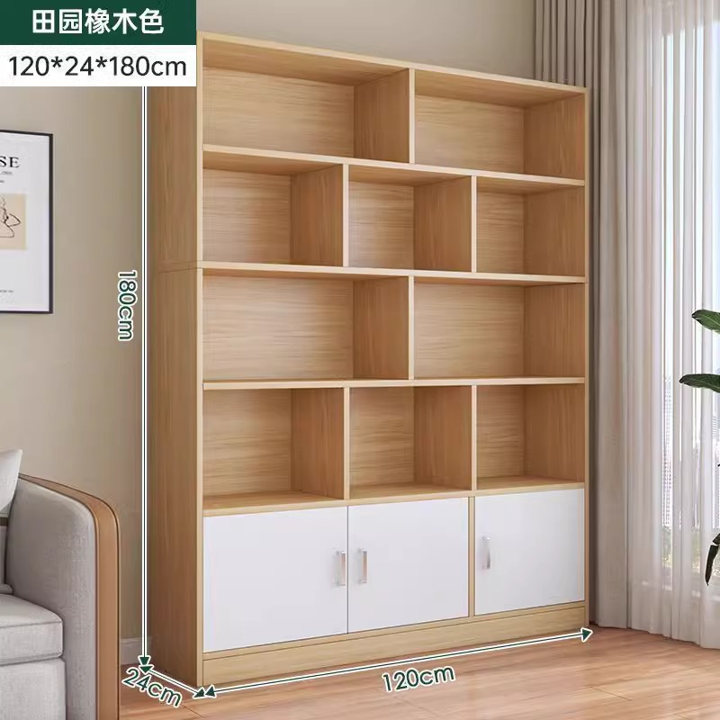 Estante de piso estante de madera maciza estante de pared sala de estar armario casero armario de almacenamiento armario de exhibición
