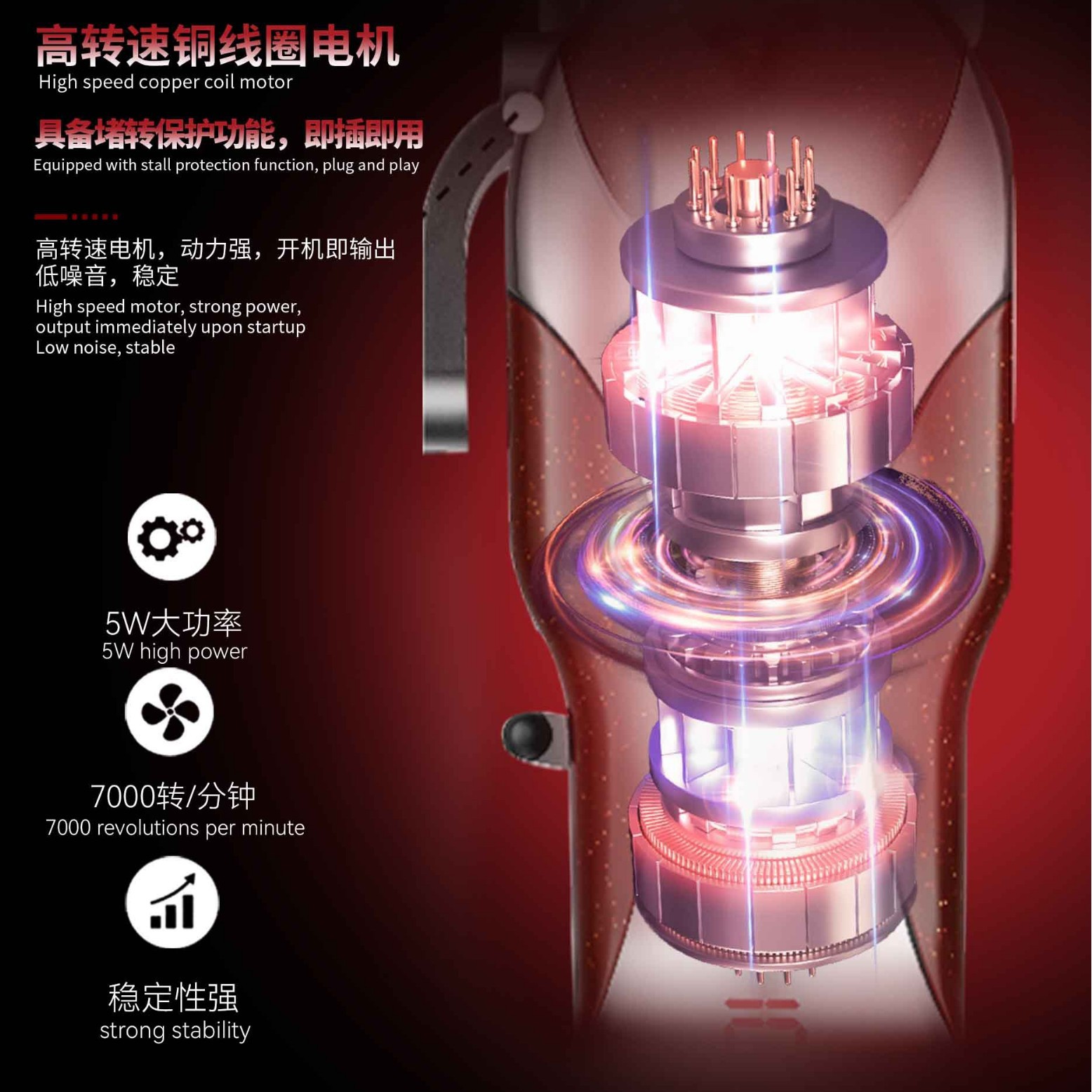 Cortadora de pelo eléctrica Kemei transfronteriza con pantalla digital inteligente, recortadora de pelo eléctrica para uso doméstico KM-1753.