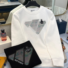 秋冬大牌男装普家倒三角设计感修身质感螺纹领时尚卫衣男长袖外套