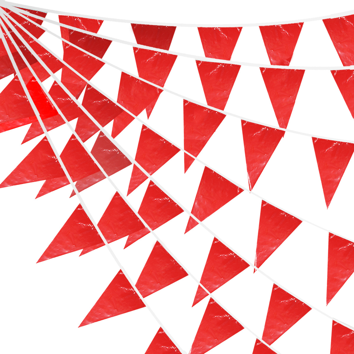 Espejo cosido banderín bandera colgante de 10 metros, decoración de fiesta de cumpleaños, ventana de la habitación, bandera colorida, bandera de cadena de flores