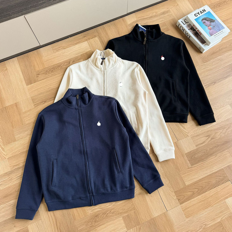 Cross-Border Supply Rl Ralph Lauren Stand-Collar Sweatshirt with Pony Logo, Unisex Zipper Knit Jacket for Spring and Autumn