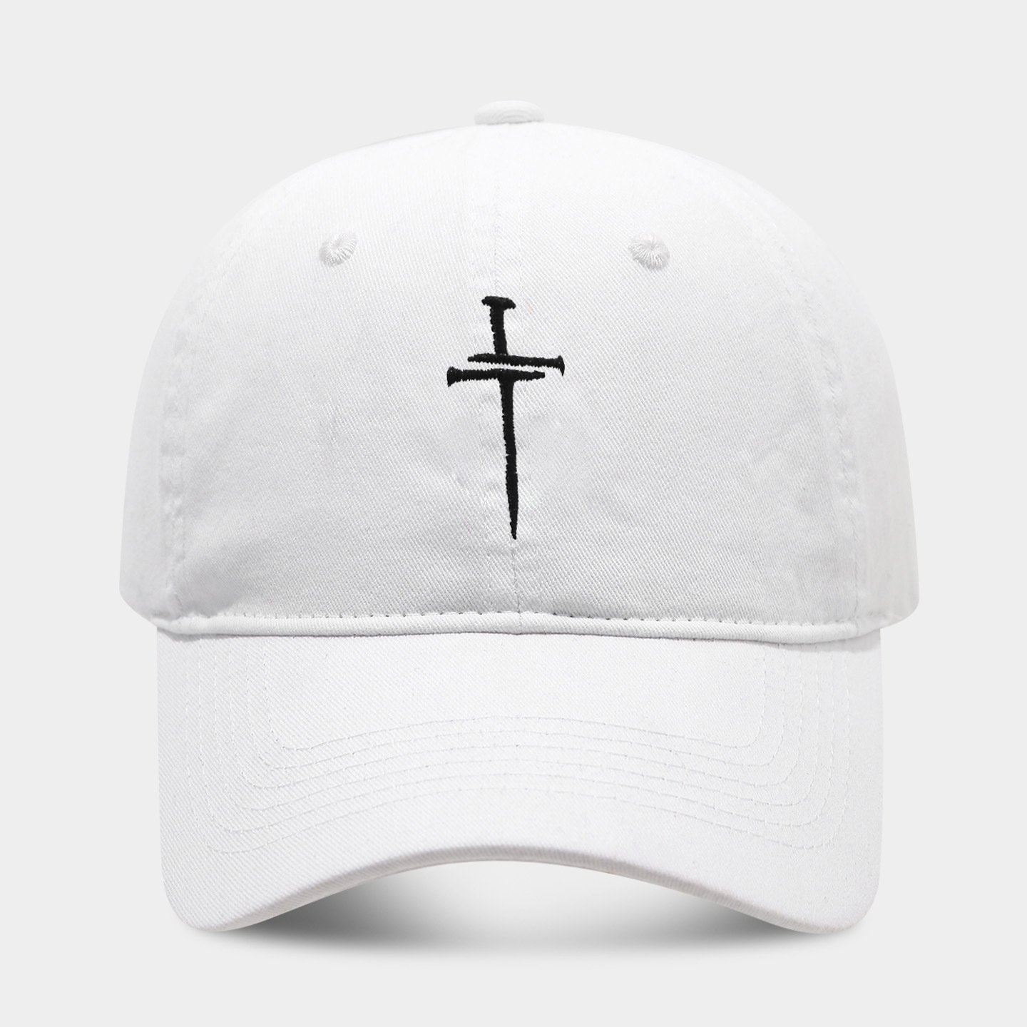 Cruz de uñas sombrero hombres y mujeres diversión ajustable suave superior lavado vintage algodón bordado Cruz gorra béisbol moda image 18