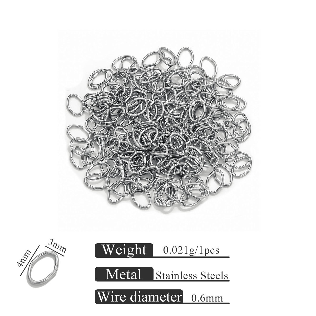 Acero inoxidable 18K vacío galvanizado huevo abierto anillo de conexión de oro joyería DIY accesorios de anillo de salto al por mayor image 19