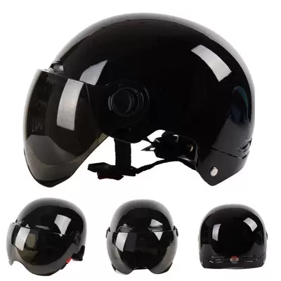 Fashionable Breathable Non-Motorcycle Summer — Motorcycle Safety Supplies - bright-black-tea-short-lens