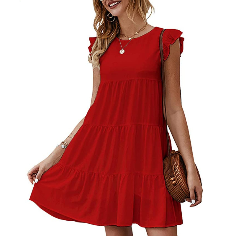 thumbnail image 1 of Falda Spot cake europea y americana 2023 Primavera y novedad de verano vestido casual sin mangas con cuello redondo de color sólido para mujer, 1 of 4