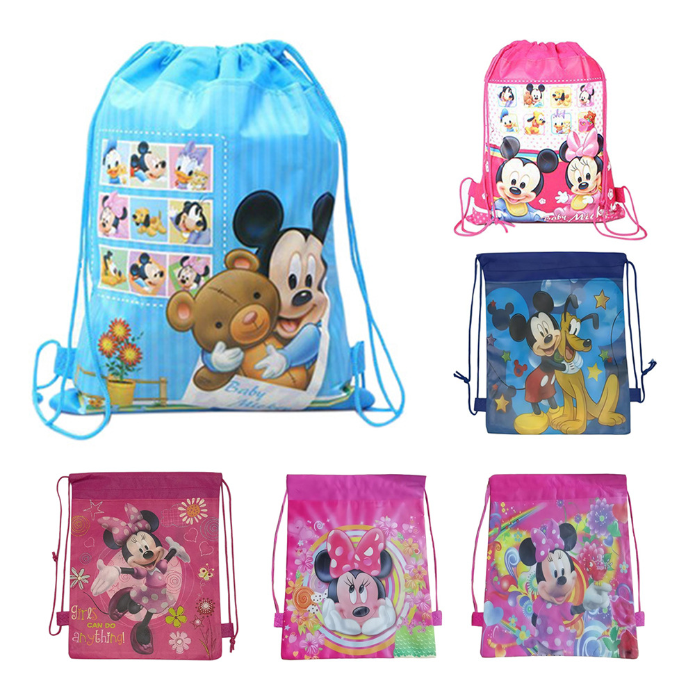 新款米奇米妮束口袋 双面无纺布抽绳袋 学生书包游泳包收纳袋批发