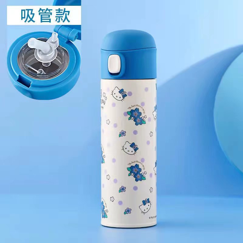 Taza termo de bebida directa de rebote de dibujos animados de Sanrio modelado en relieve 3D 316 mujeres de acero inoxidable de alto valor 350ML