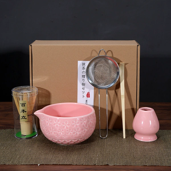 Fuchsia matcha, tea cup, set, 5 pieces