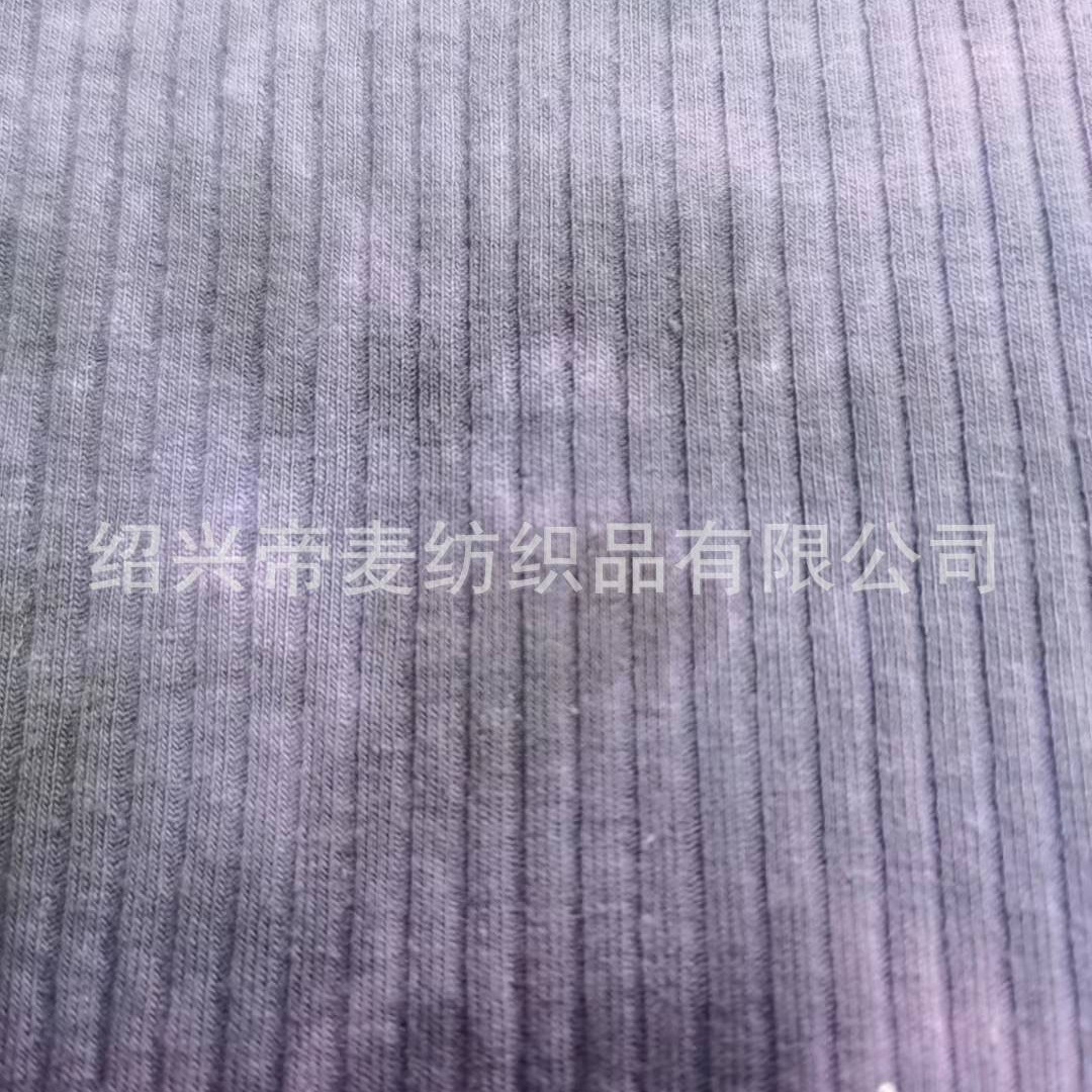 棉氨螺纹4*2针织面料时尚女装T恤扎染面料
