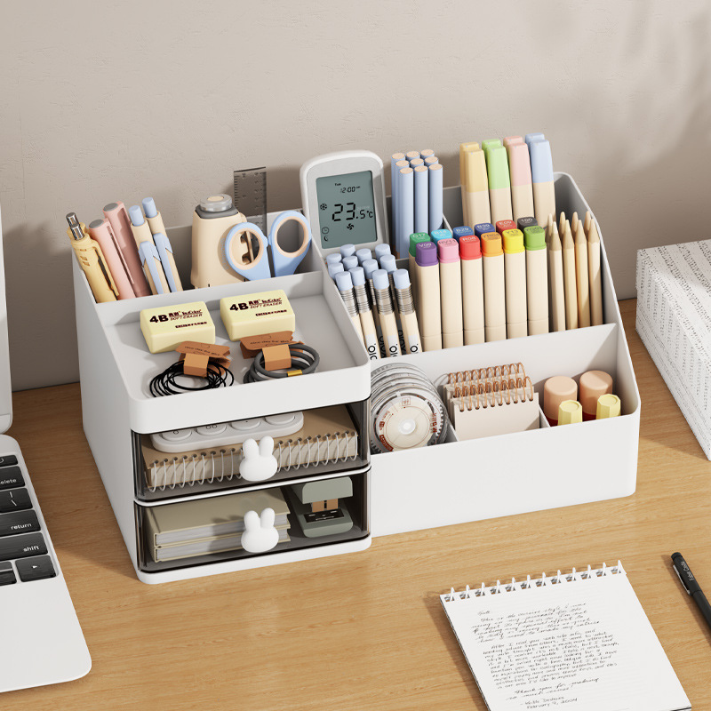 Drawer type cosmetic storage box cartoon plastic jewelry lipstick simple finishing box desktop student stationery box