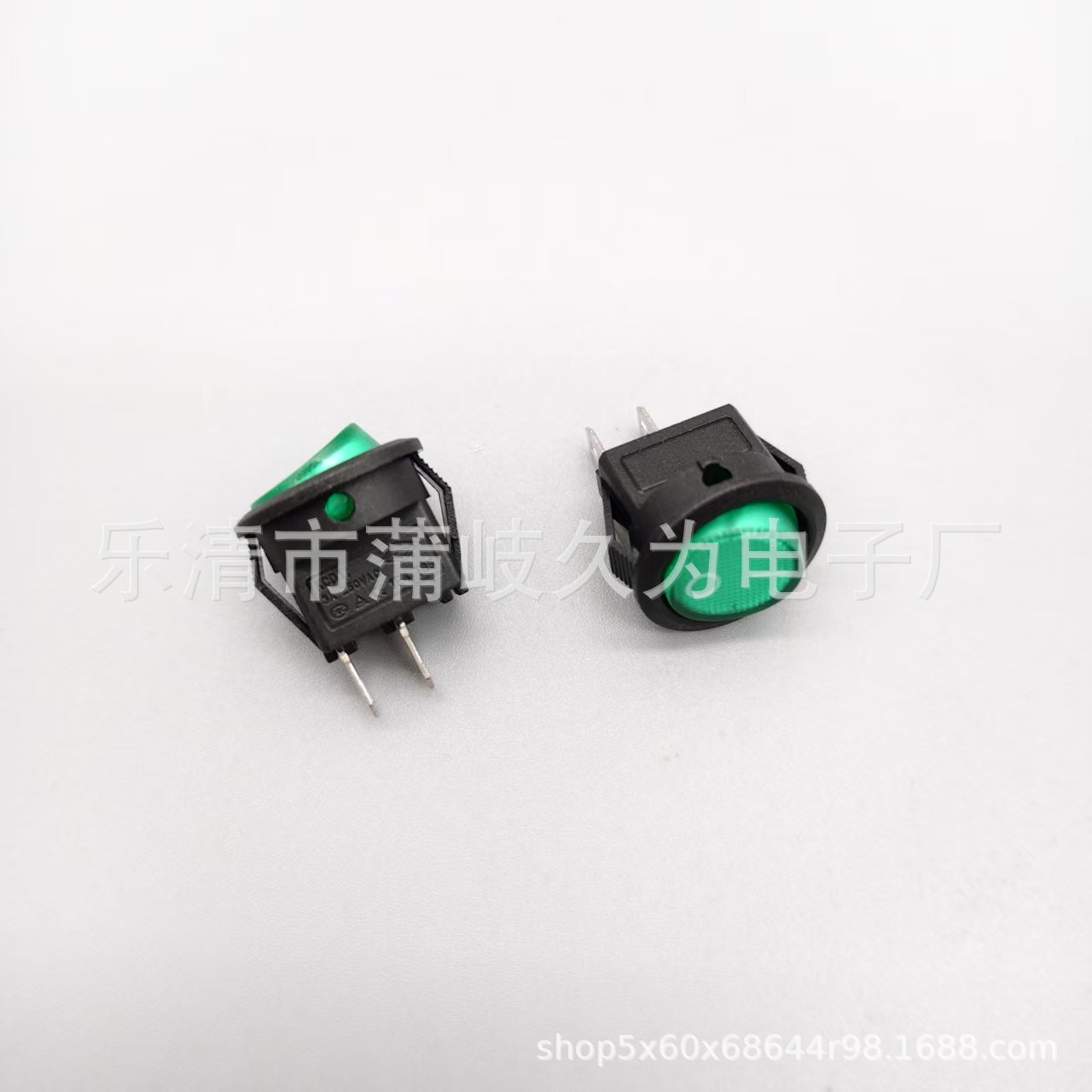 KCD11-16.5MM小圆两脚透明绿盖船型开关圆形开关