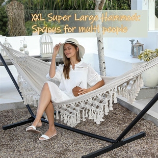 Ins Nordic Simple Woven Mesh Double Cotton Rope Hammock Beach Beach Celebrity Indoor Outdoor Photography