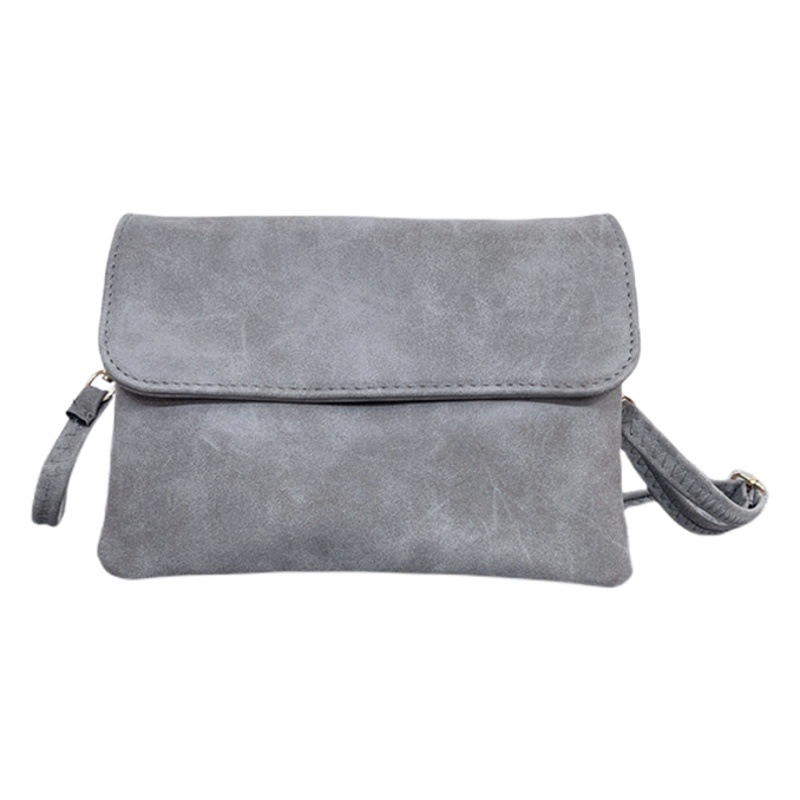 Simple Retro Frosted Leather Mobile Phone Bag Fashionable New Zipper Crossbody Small Bag Korean Solid Color Single Shoulder Mobile Phone Bag