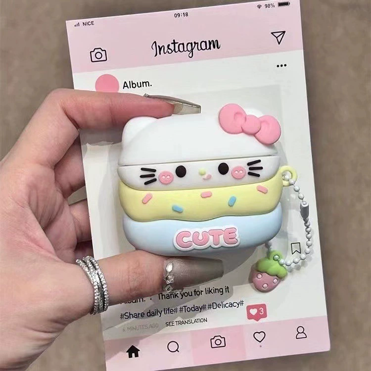 Яблоко, милые наушники, защитный чехол с мультфильмами, Bluetooth, 2/3