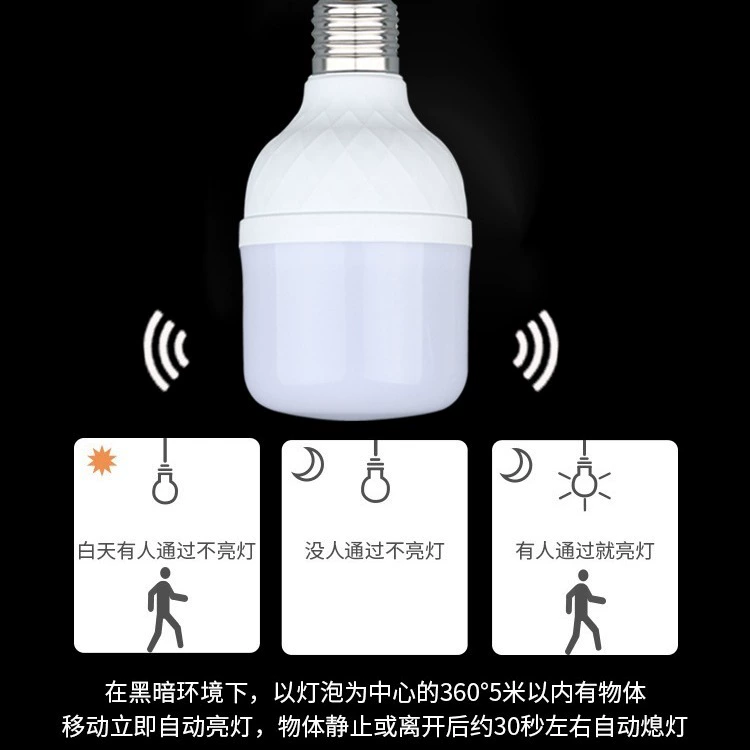 LED-индукционный физиологический умный светильник с музыкой и светом, с резьбовым цоколем, датчик человека