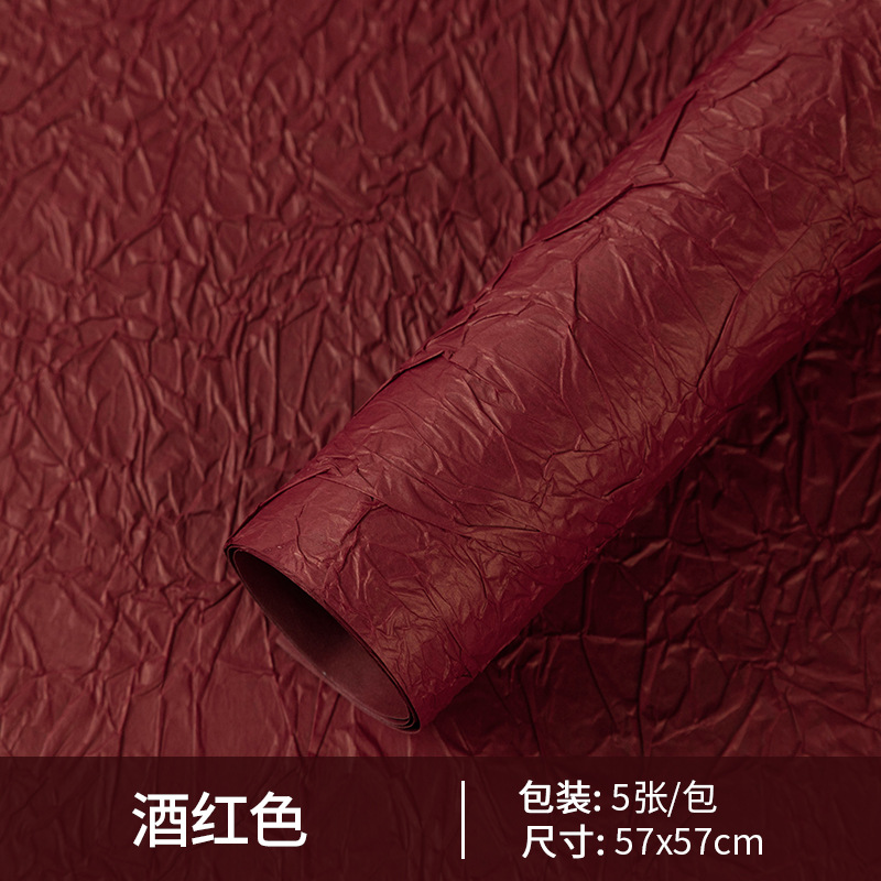 Huaxi Sensación de alta calidad Papel de textura de piedra Pliegues Papel de embalaje de flores Material floral Regalo hecho a mano Material de bricolaje