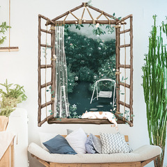 Cat window stickers bedroom sofa living room background wall decoration stickers forest night scene beautification wall stickers