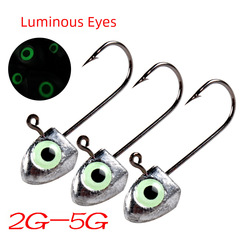 Lure Fish Eye Lead Head Hook Fine Hook Bar Soft Worm Hook 2g-5g Black Head Micro-spec Wholesale