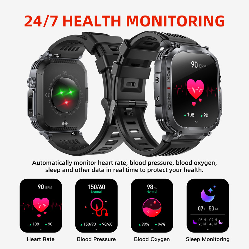 S320B smart watch Bluetooth call flashlight music play heart rate watch men's three-proof cross-border foreign trade S320B smart watch Bluetooth call flashlight music play heart rate watch men's three-proof cross-border foreign trade
