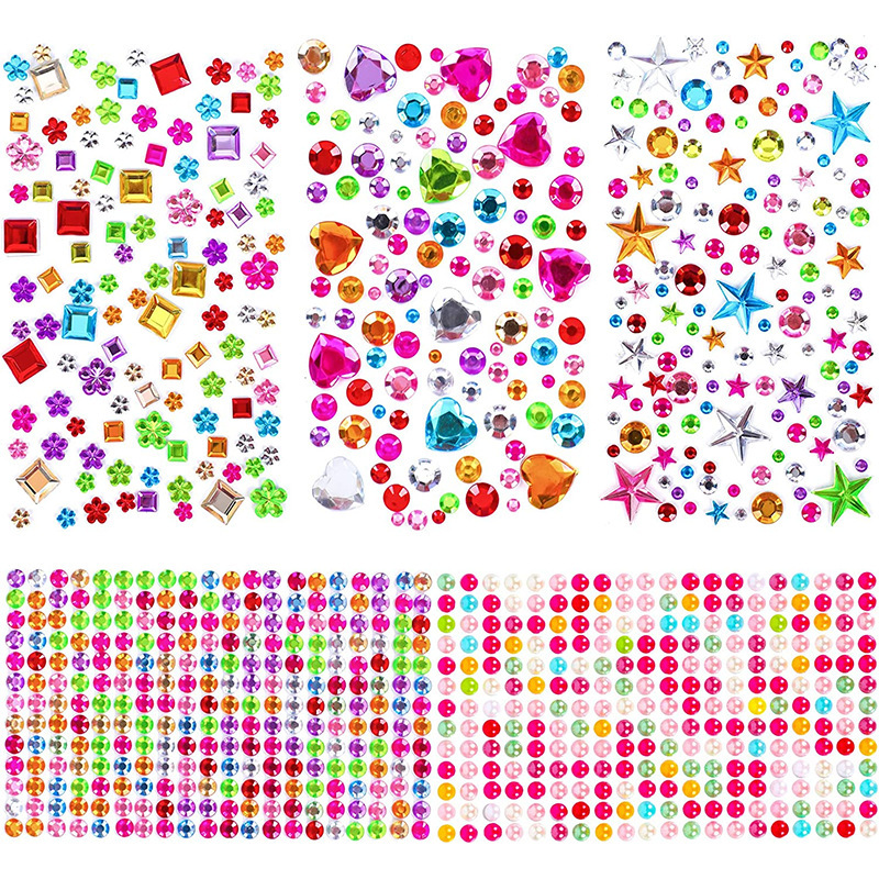 Cross-border Amazon Hot DIY Crystal Diamond Single with Adhesive Children's Painting Award Gem Sticker 30 Color in stock