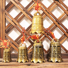 真黄铜八宝铜铃铛摆件平安钟家居门饰八仙法器铜钟八卦钟家居挂件