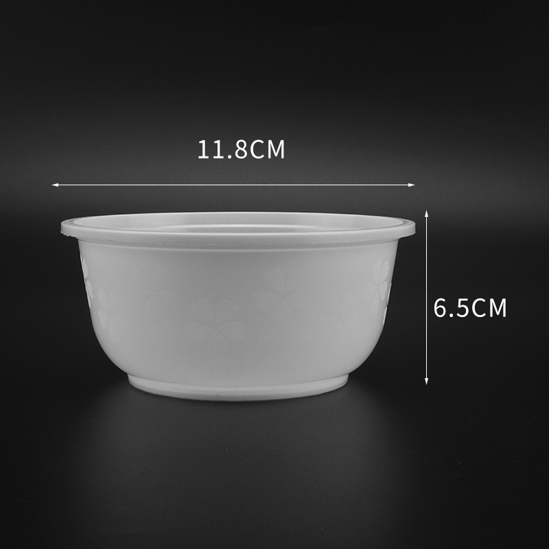 Bowl de sopa de comida desechable, caja de almuerzo de envasado de alimentos, plástico PP tallado, espesado, tazón de aluminio transparente