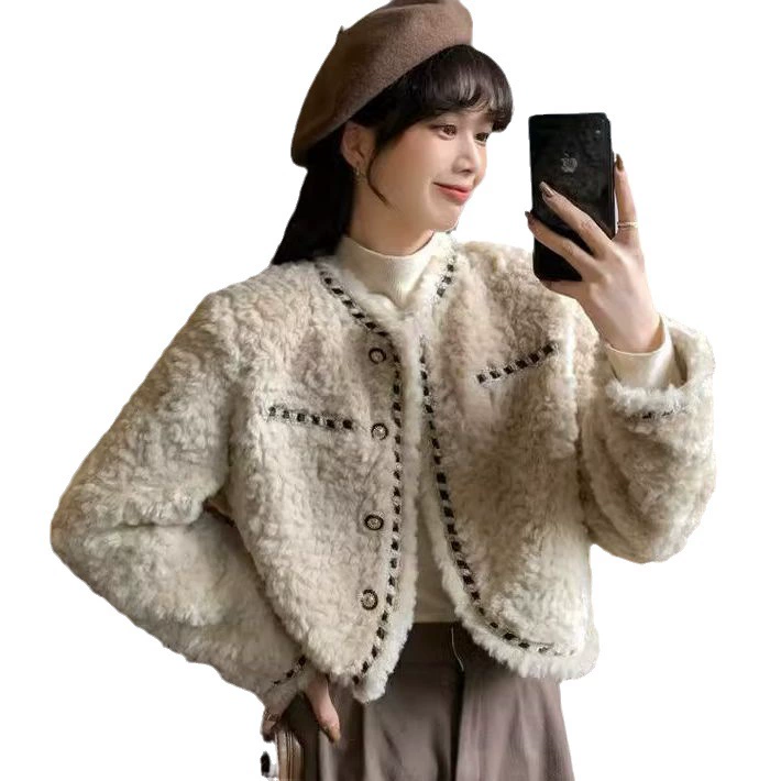 Короткая демисезонная бархатная куртка для девочек-подростков, стиль Chanel, свободный оверсайз, более толстая подкладка