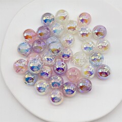 16mmハイライトメッキ夜光雲霧玉手作りdiyキーホルダーチェーン携帯チェーンビーズアクセサリー