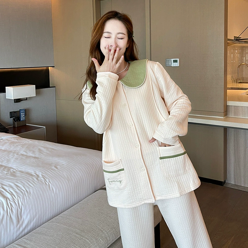 Little Xiangfeng зимний костюм для кормления толстый теплый хлопок костюм для беременных зимний кардиган с длинными рукавами