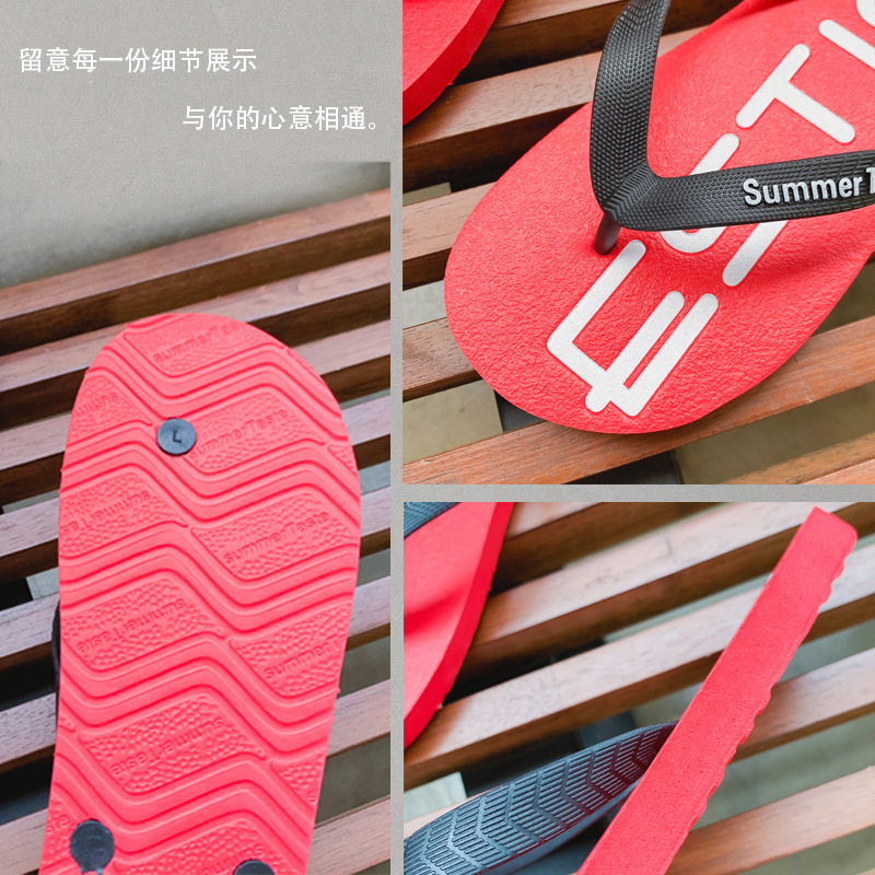 Slippers men's summer Korean-style trendy flip flops men's non-slip soft bottom student personality casual Beach skateboard sandals