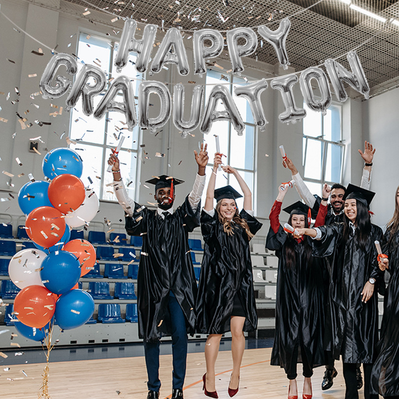 English Graduation Season Happy Graduation Aluminum Film Balloon HAPPY GRADUATION Set Atmosphere Decoration Balloon