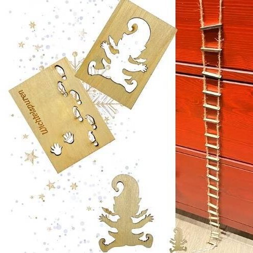クロスボーダー Amazon 人気のノームテンプレートフットプリントクリスマスノームエルフ木製工芸品ホームペンダント|undefined