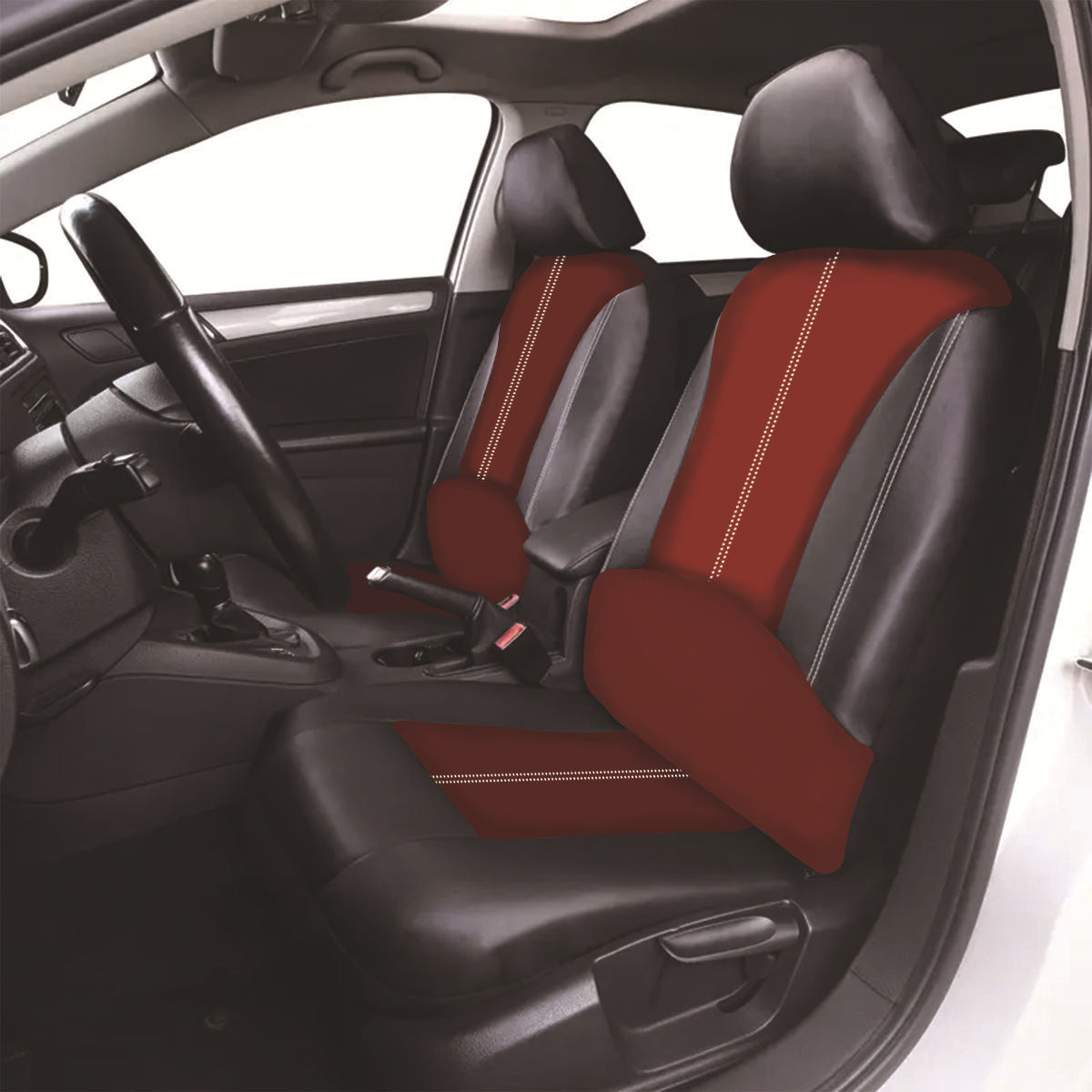 Personalidad europea y americana empalme de alta calidad PU cuero ligero de lujo cubierta de asiento universal resistente al desgaste suave y cómodo cojín de asiento de automóvil transpirable