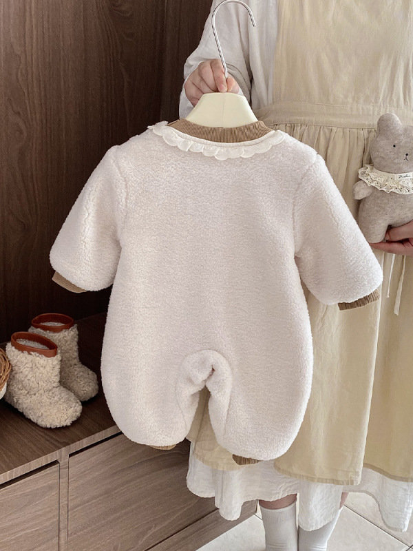 婴儿衣服秋冬装加绒保暖连体衣韩系小月龄女宝宝洋气卡通外出爬服|undefined