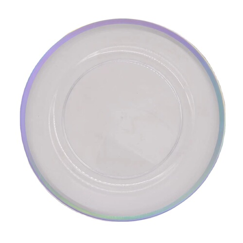 Foreign trade transparent wedding hotel party hot stamping decoration plastic glass main plate chagerplate