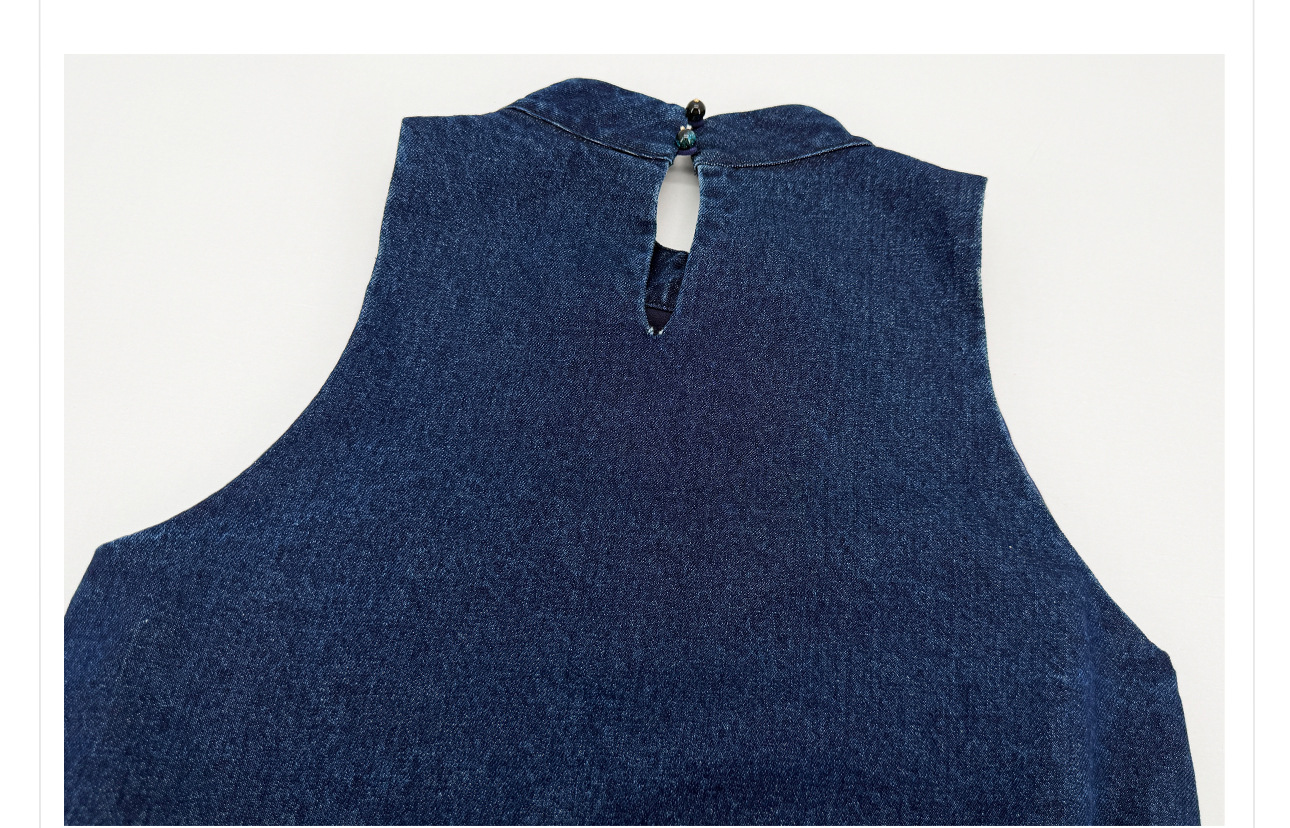 Bộ quần short jean nữ lưng cao kèm áo vest không tay phong cách Tân Trung Hoa — bộ đồ, Trang chủ, quần đùi chi tiết 17
