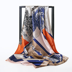 2023 Spring and Summer New Square Scarf Square 90X90 Fashionable Silk Scarf Women's Large Shawl Decorative Scarf Neck Protector