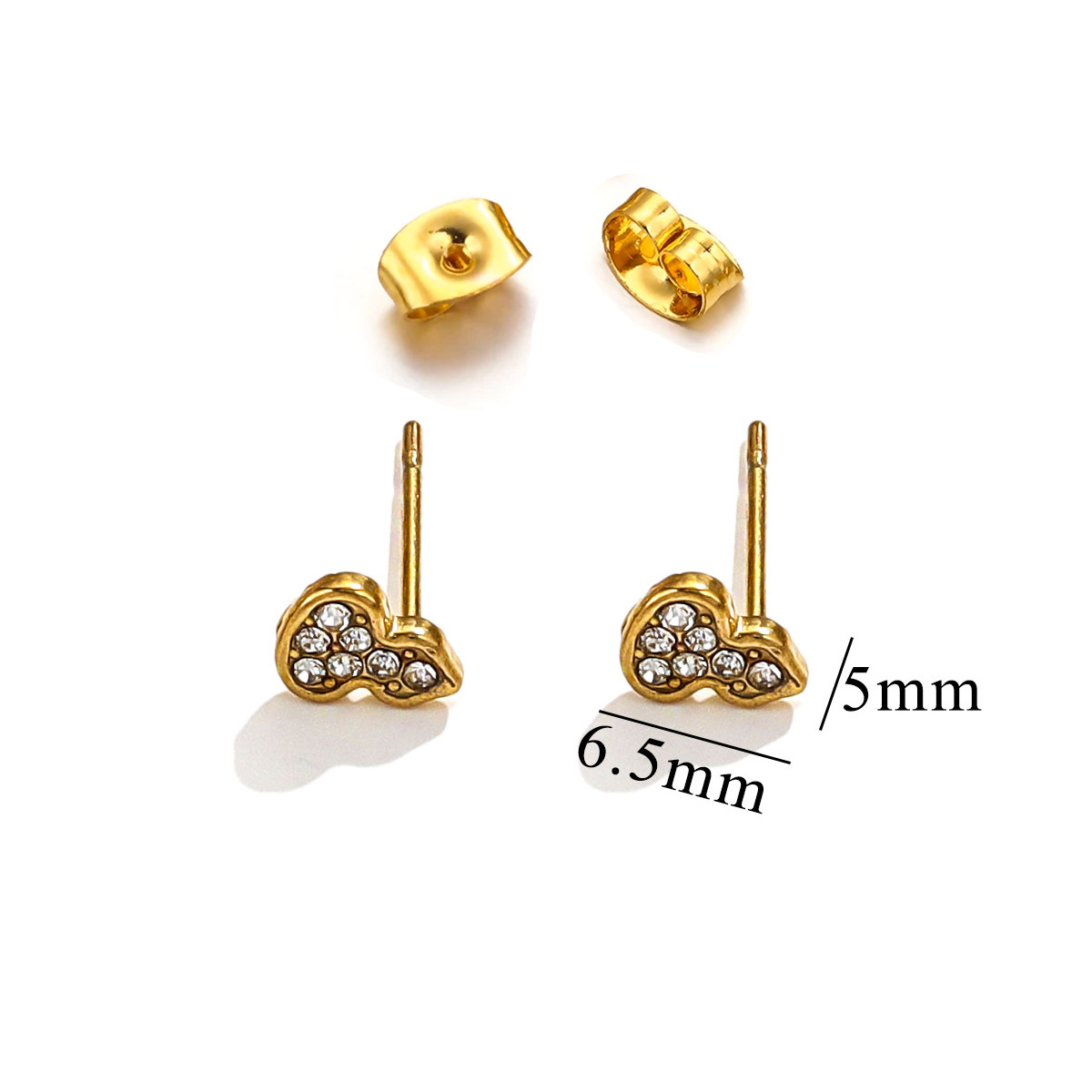 Acero inoxidable Moda europea y americana Personalidad Pendientes retro desgastados Luna Estrella Amor Rayo Pendientes de diamantes Acero de titanio