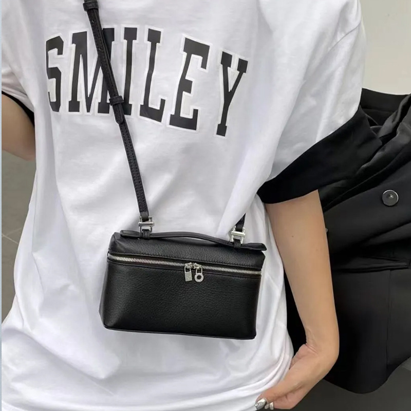 Premium Lunchbox Bag Gigi Style Genuine Leather Women's Bag Simple Versatile Shoulder Crossbody Box Bag Niche Elegant Handbag - Thumbnail 2