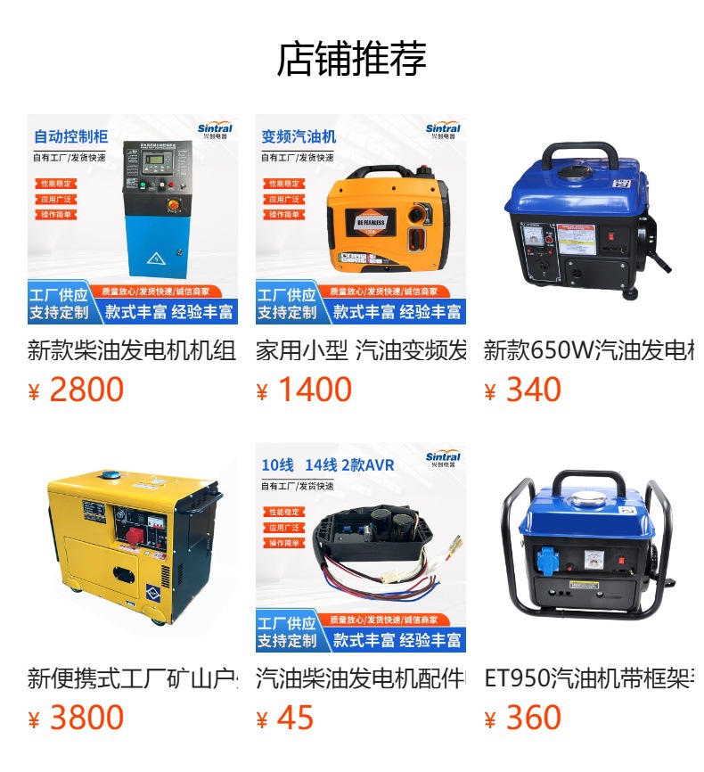 New 650W Gasoline Generator 220V European Standard 110V American Standard Household Outdoor Small 750W1000W Cross-Border