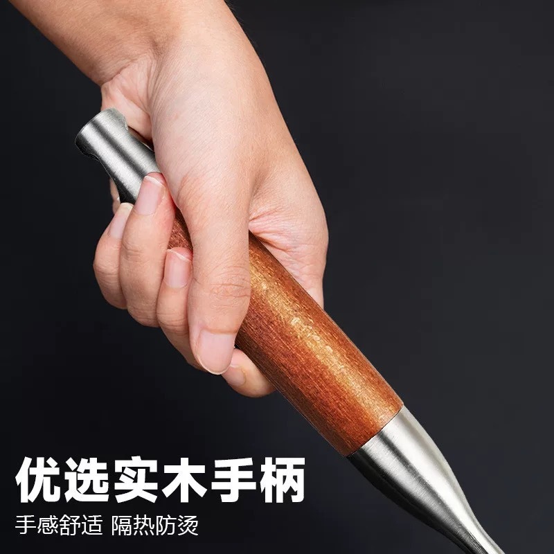 304台所用品ステンレスシャベルの幅が長い柄のシャベル家庭用ステーキ焼き魚の油漏れシャベル|undefined