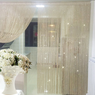 Hot Sale Encrypted Silver Wire Curtain Door Curtain Hanging Curtain Partition Entrance Curtain Not Winding Korean Wedding Decoration Curtain