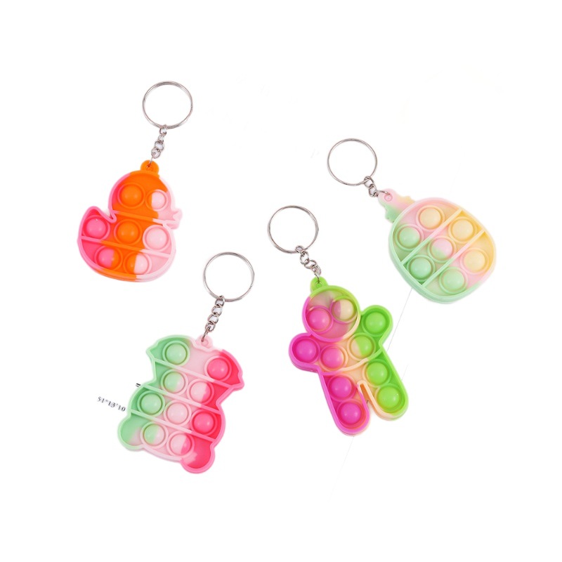 Dedo de presión burbuja Le descompresión juguete infantil pequeña descompresión arco iris llavero colgante regalo de jardín de infantes