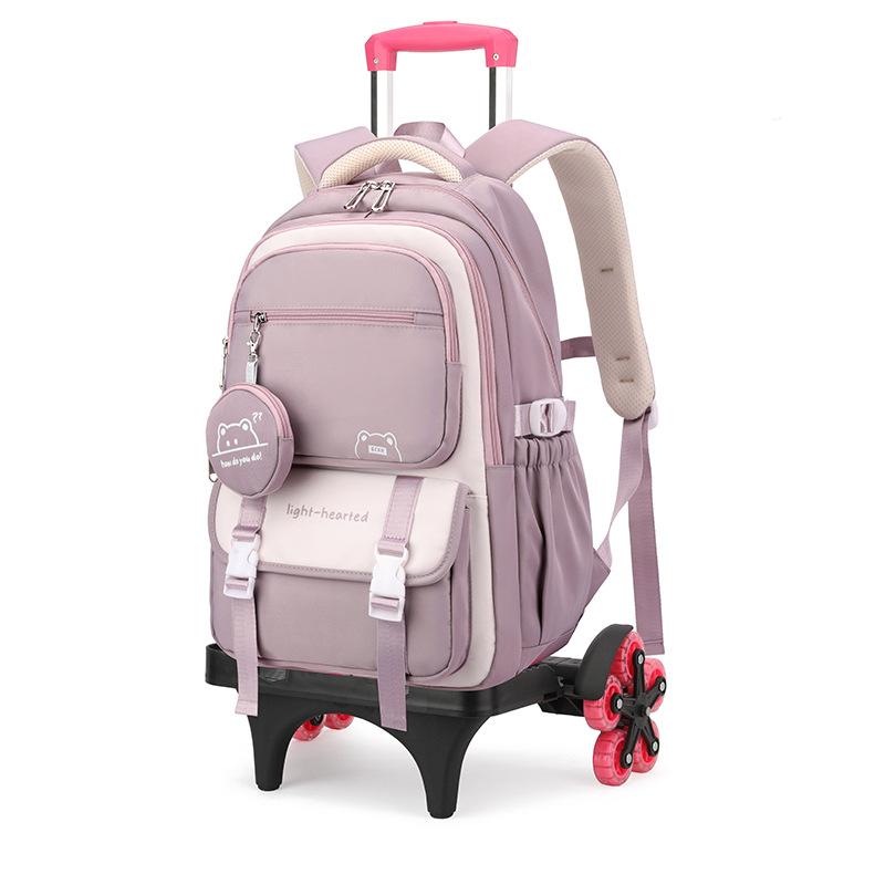 Mochila de tracción de pescado natural para estudiantes de secundaria de nicho multicapa de gran capacidad, mochila de tracción de hombro