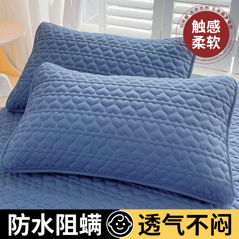 よだれ防止ヘッドオイル枕カバー汗防止コットン枕カバー家庭用一対一のセットセット48cm x 74cm