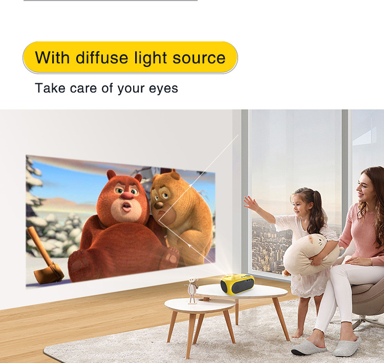LED pārnēsājams mini augstas izšķirtspējas 1080P M24 mājas viena ekrāna projektors 360P_voghion.com