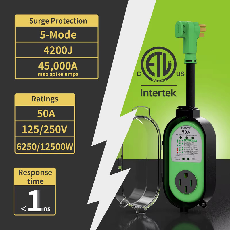 American RV Yacht 30A50A Surge Protector with Waterproof Cover All-in-One Circuit Analyzer Power Protection American RV Yacht 30A50A Surge Protector with Waterproof Cover All-in-One Circuit Analyzer Power Protection