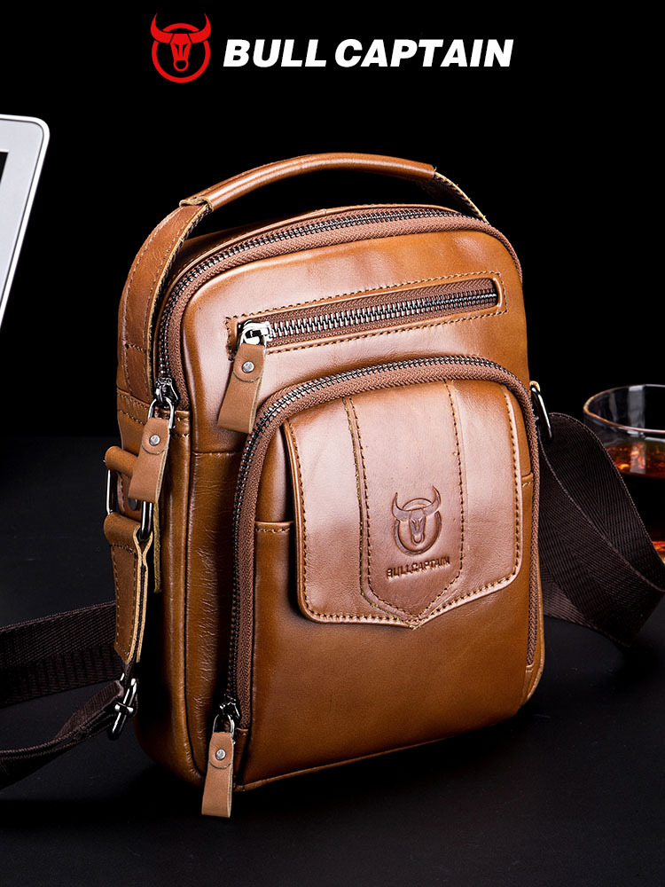 Leather retro one-shoulder bag